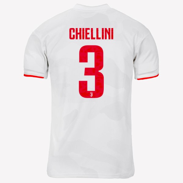 Maillot Football Juventus NO.3 Chiellini Exterieur 2019-20 Gris Blanc